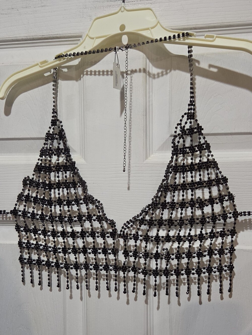 NATASHA COUTURE BLACK RHINESTONE BRA